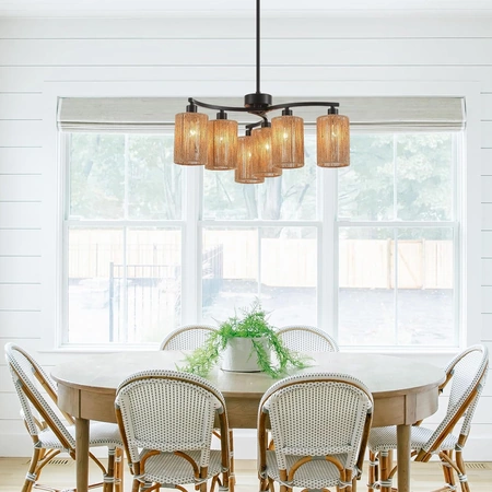 boho hand woven rattan pendant light.webp